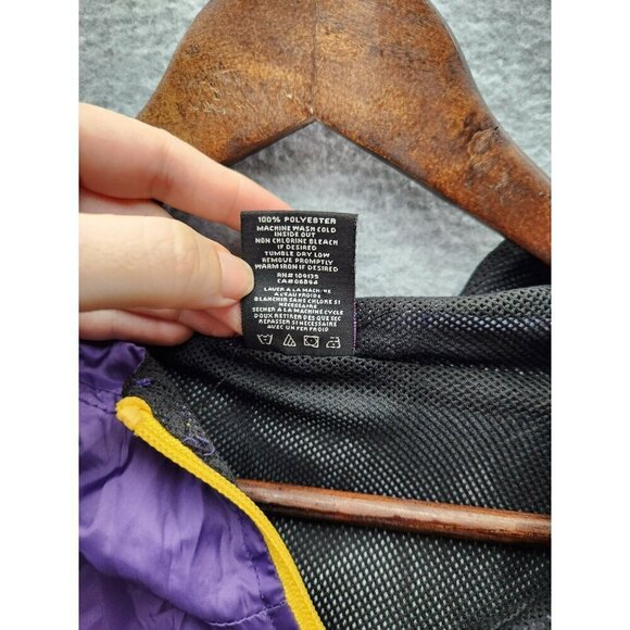 Vintage Los Angeles Lakers NBA Windbreaker Jacket Medium Black & Purple - Picture 4 of 5